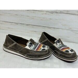 Ariat Women's US 7.5B Cruiser Slip On Shoes Natural Taupe Buffalo Print 10038418